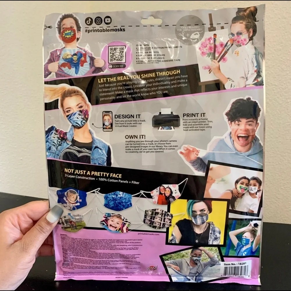 Printable Face Mask (4 Pack)